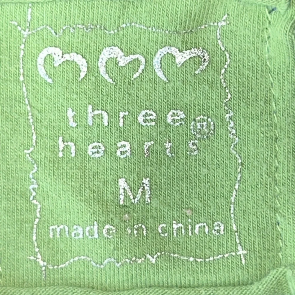 Three Hearts Colorful Cotton LS Shirt M Artsy Wearable Art Casual